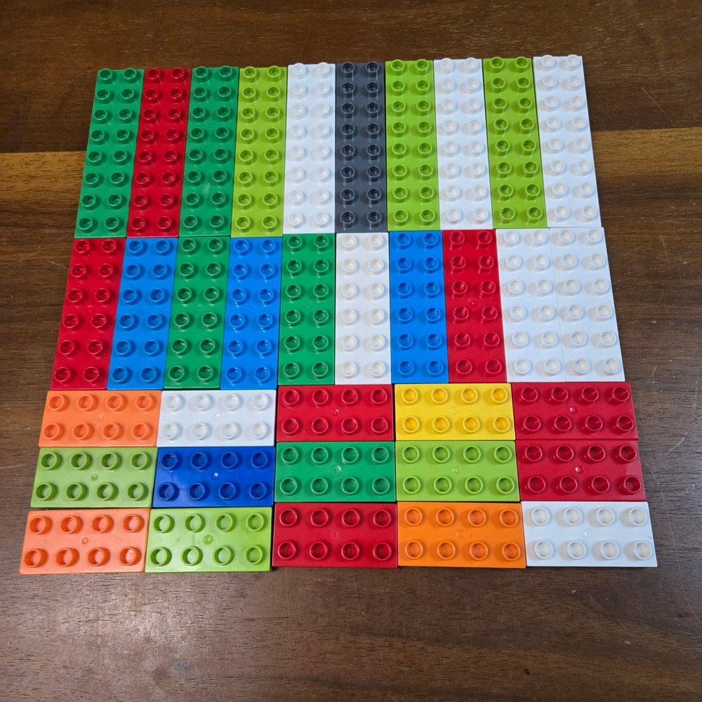 LEGO Duplo Baseplate Flat Brick Lot 35pc Multicolor 2x4 2x8 2x8 Building Plates